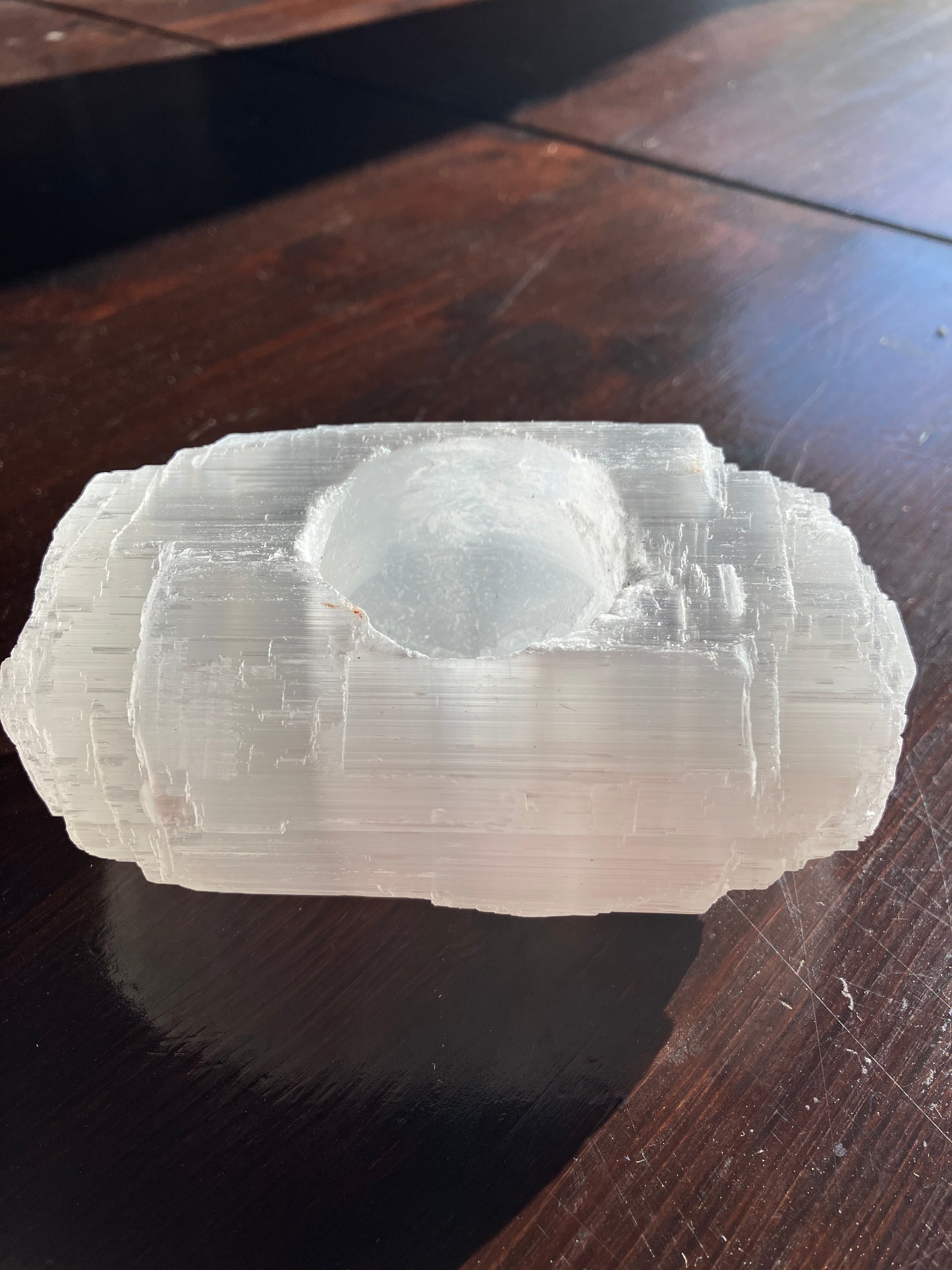 Selenite Candle Holder