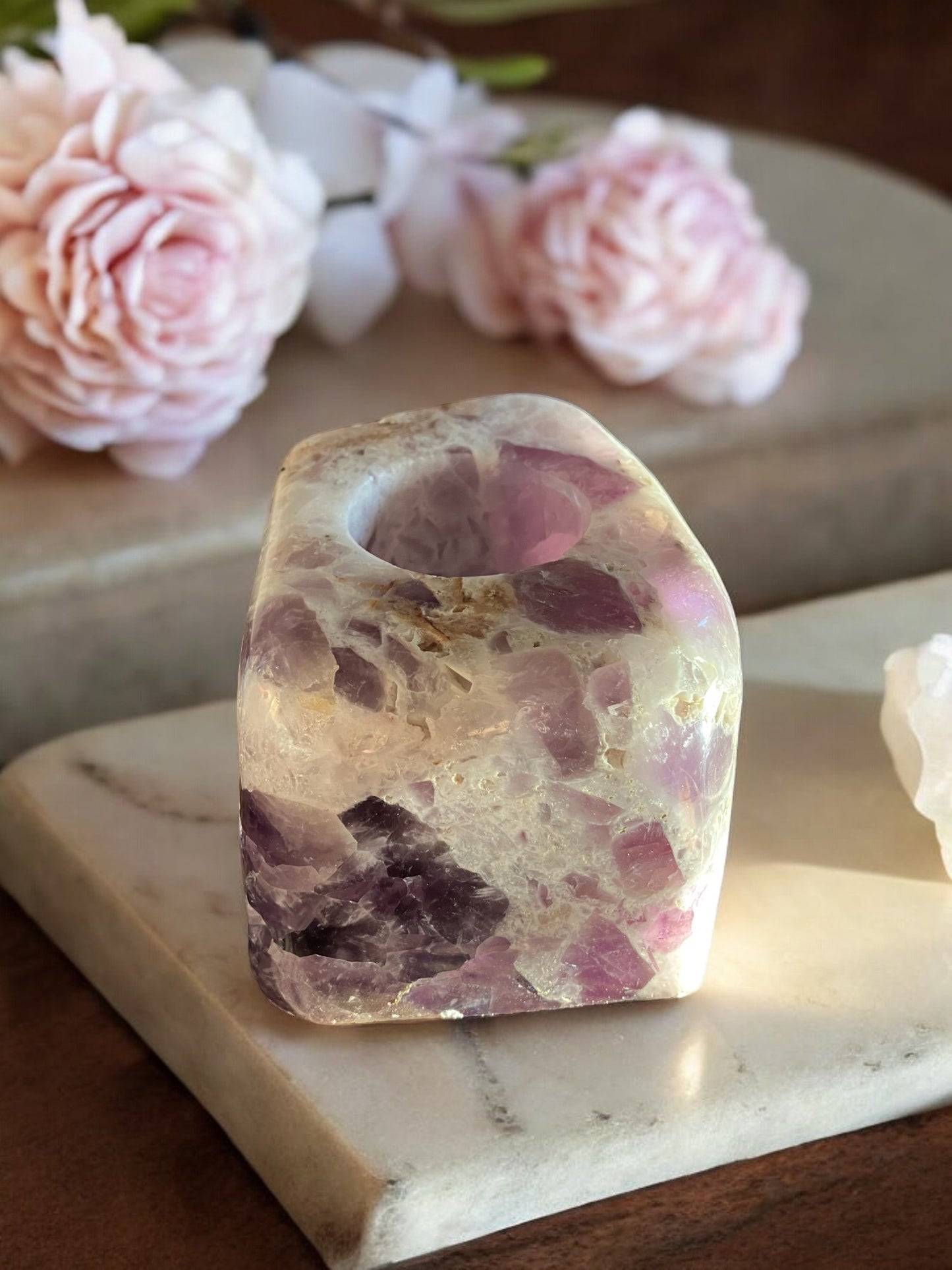 Chevron Amethyst Candle Holder