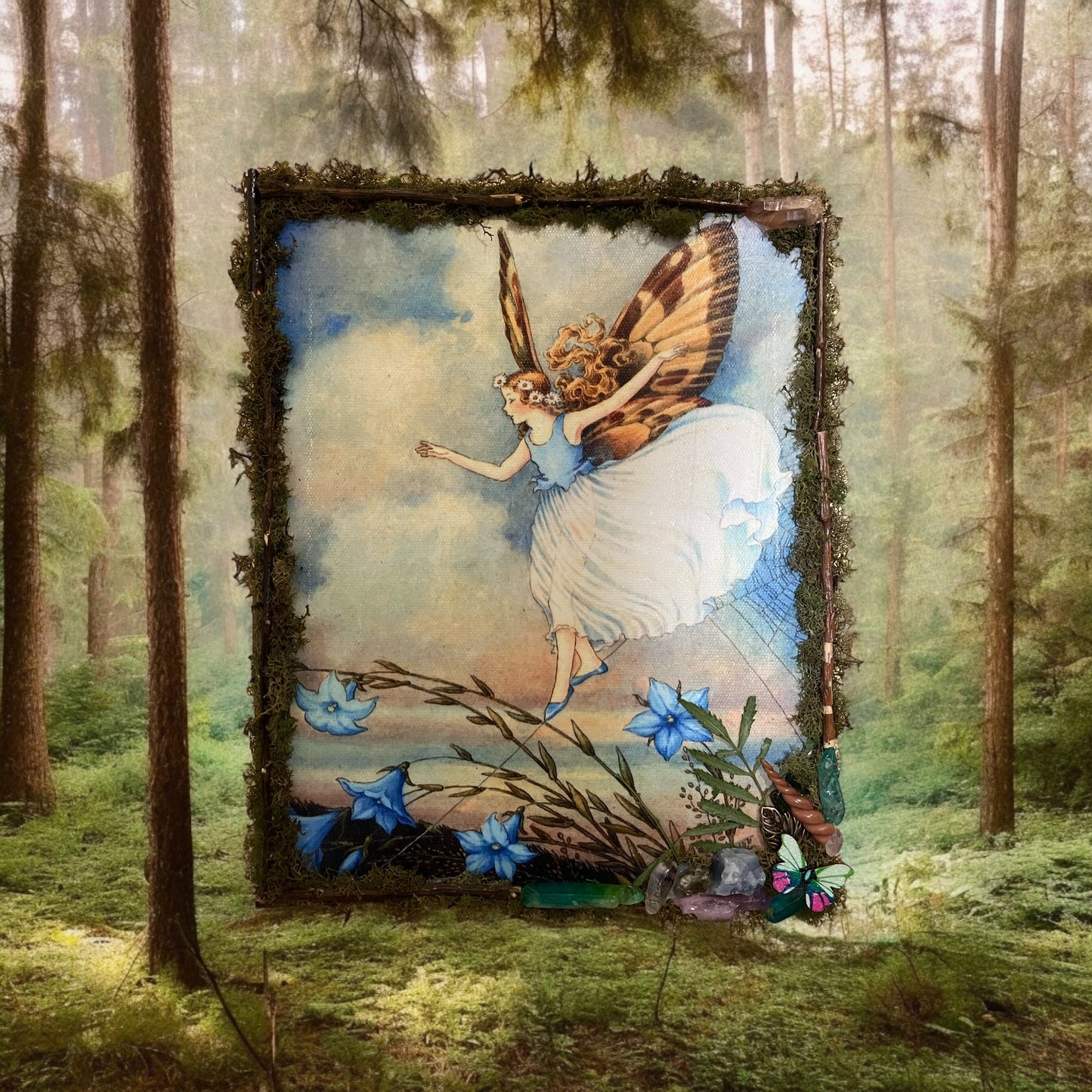 Fairy Wood/Moss/Crystal Fairycore OOAK Artwork