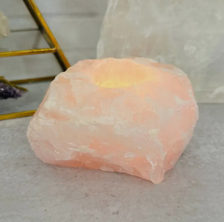 Rose Quartz Candle Holder