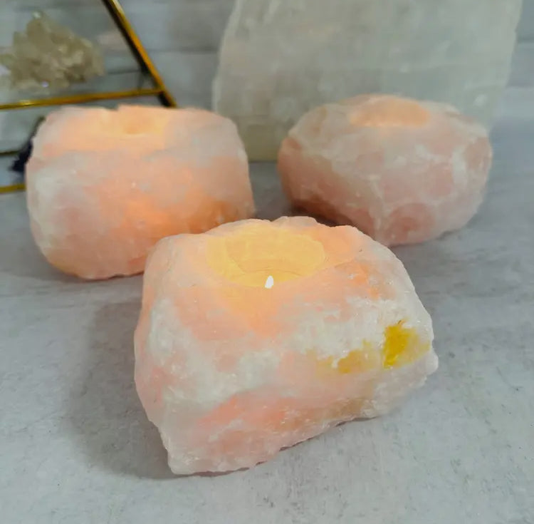 Rose Quartz Candle Holder