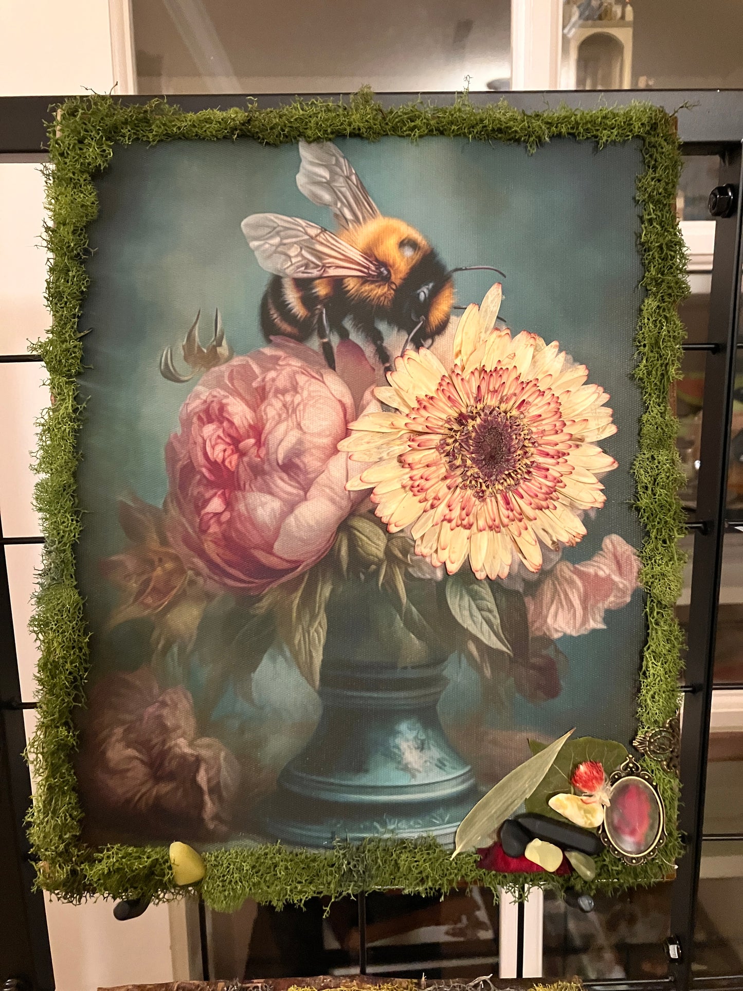 Bumblebee Wood/Moss/Crystal Dark Academia OOAK Artwork (Copy)